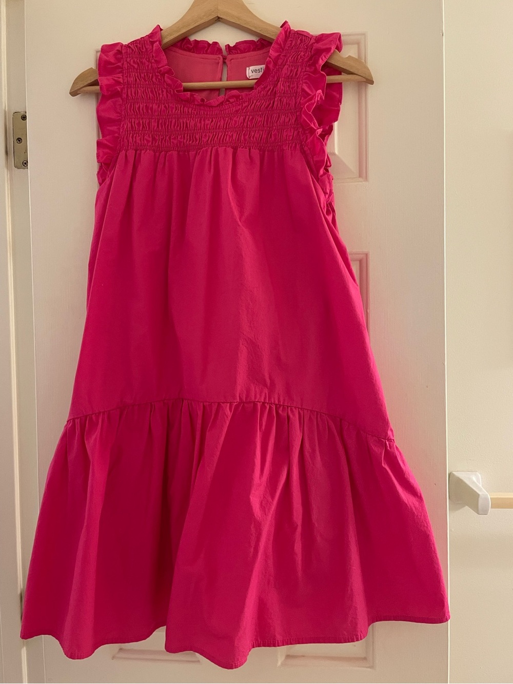 Hot Pink Ruffled Smocked Dress